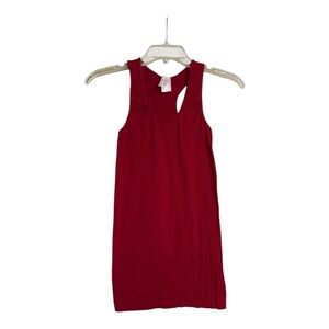 Tanco Women’s Red Ribbed Sleeveless Tank Top, Racerback, One Size